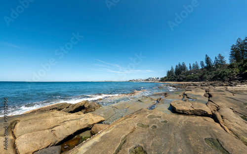 Obraz na płótnie Scenic Coastal Landscape of Caloundra Coastal walk, Moffat Headland and Surrounding Beaches, Sunshine Coast, Queensland w salonie