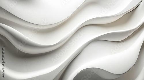 Abstract White Wavy Surface with Textured Pattern