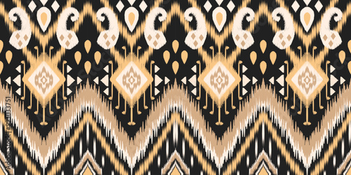 Ethnic ikat seamless pattern.beautiful pattern. folk embroidery,bohemian style,aztec geometric art print.ethnic ikat abstract art.Seamless fabric. Ikat design for fabric, carpet, wallpaper, clothing.