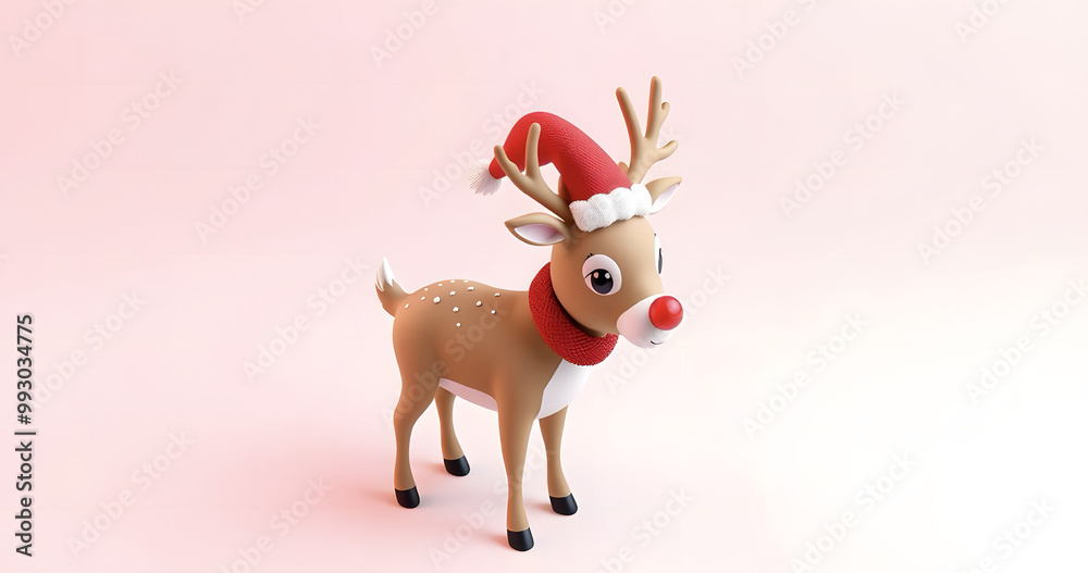 Adorable Christmas deer holiday hero 3D icon in minimalist style, cute design, solid background, red and white gradient, high quality, detailed and expressive model. Adorable Christmas deer holiday hero 3D icon in minimalist style, cute design, solid background, red and white gradient, high quality, detailed and expressive model.