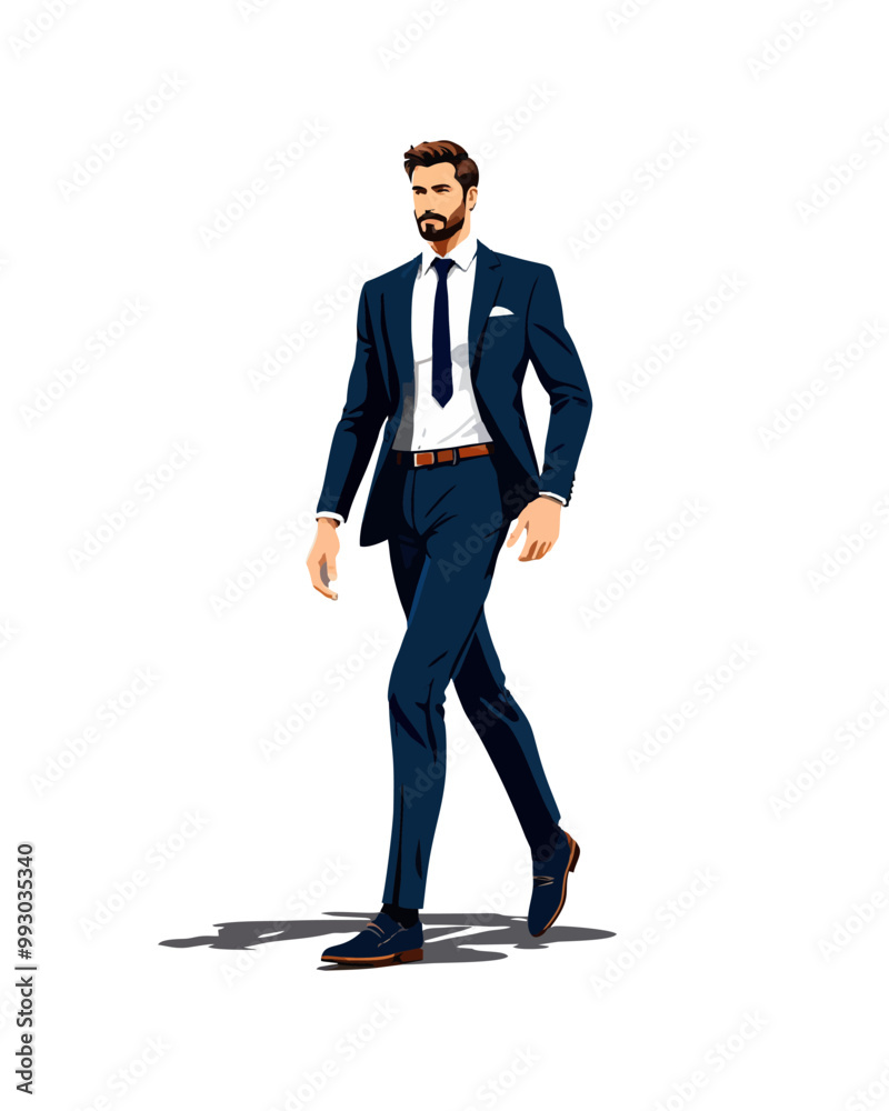 Detailed flat vector people and illustration, man with executive outfit Detailed flat vector people and illustration, man with executive outfit