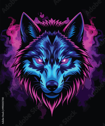 wolf head vector