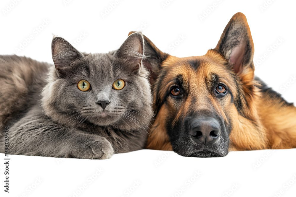 Cat and Dog together Close Up as Symbol of Friendship Happy Pets isolated on Transparent Background new beautiful stock image illustration AI Cat and Dog together Close Up as Symbol of Friendship Happy Pets isolated on Transparent Background new beautiful stock image illustration AI
