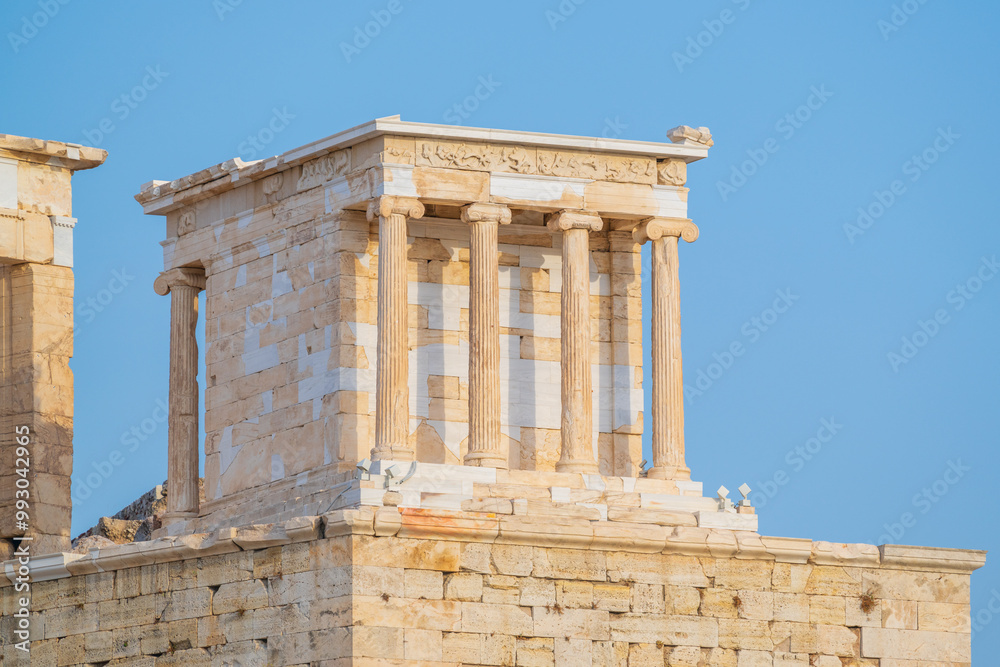 Obraz premium The temple of Athena Nike at Acropolis of Athens, Greece in the summer