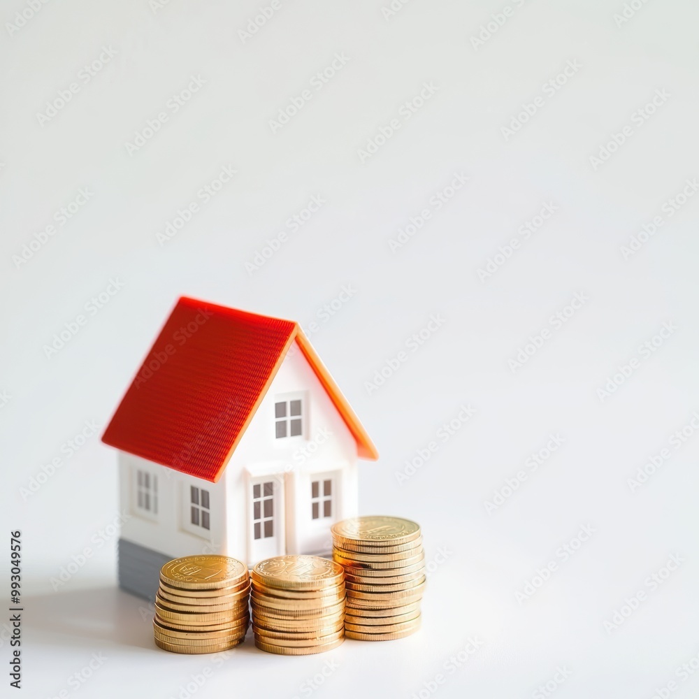 Model House on Gold Coins Representation Model House on Gold Coins Representation