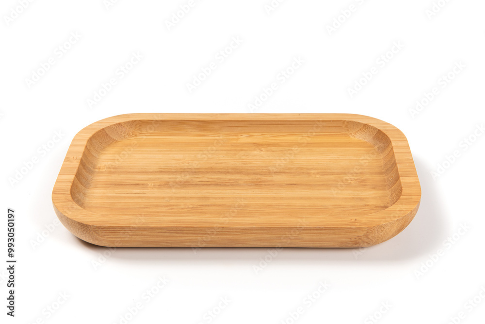 empty rectangular bamboo plate isolated on white background empty rectangular bamboo plate isolated on white background