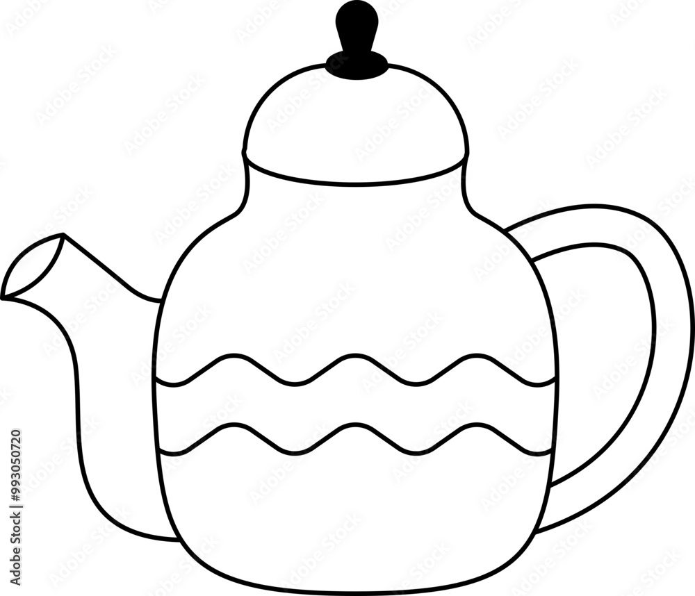 Obraz premium Decorative kitchen utensil outline illustration