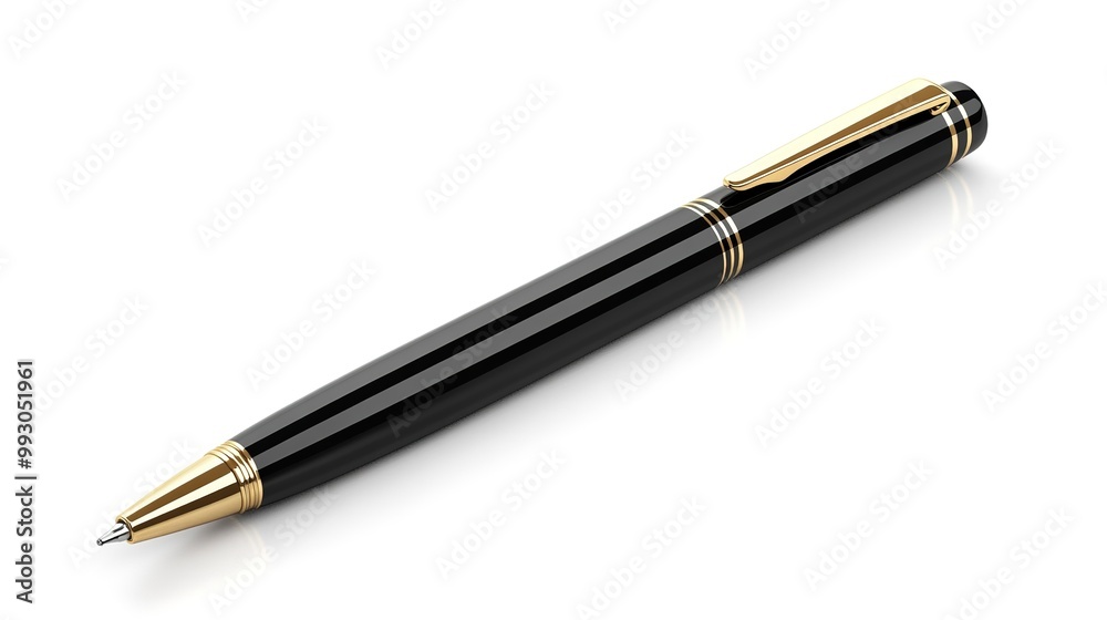 Luxury black pen isolated on white background Luxury black pen isolated on white background