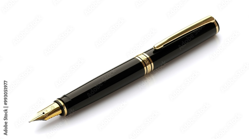 Luxury black pen isolated on white background Luxury black pen isolated on white background