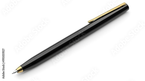 Luxury black pen isolated on white background 