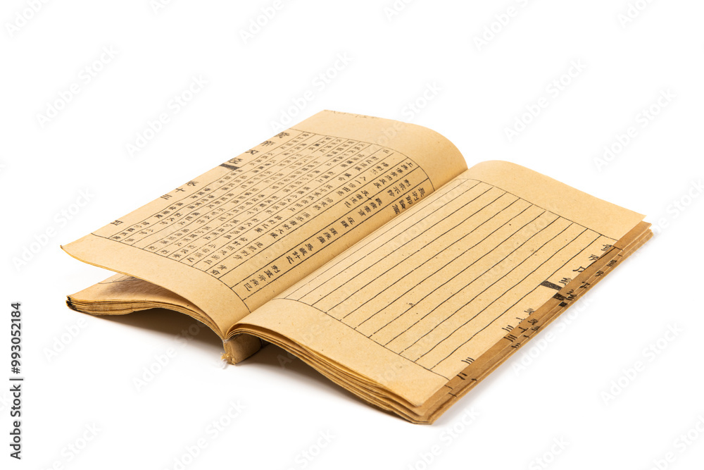 Obraz premium a open ancient Chinese book isolated on white background.chinese translation：Emperor's Internal Classic