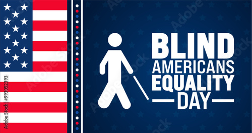 Blind Americans equality day background or banner design template is observed every year in October. Holiday concept. Template for card, poster, placard, template. eps 10