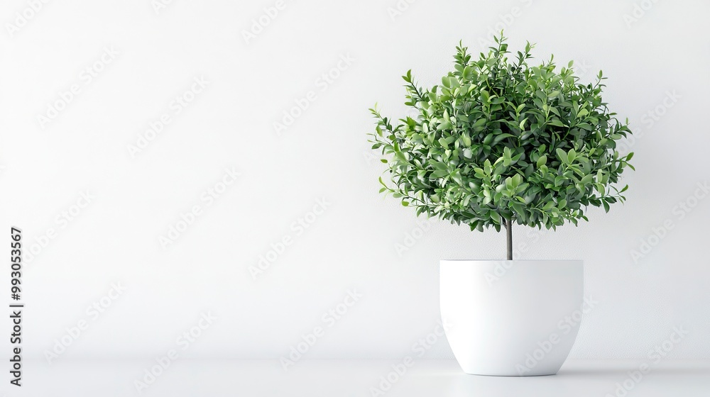 Greenery in a pot, set against a clean white background, showcasing the natural charm and serenity of indoor plants Greenery in a pot, set against a clean white background, showcasing the natural charm and serenity of indoor plants