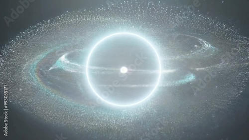 4K Futuristic Particle Swirl Reveal with Blue Glowing Center for Video Transitions