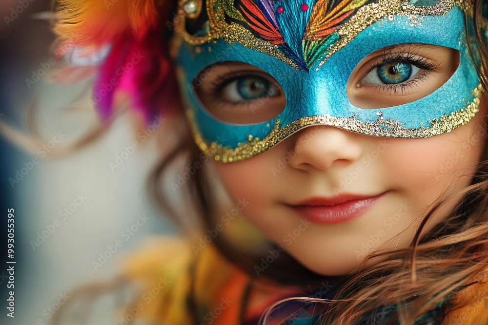 Cute girl with carnival mask Cute girl with carnival mask