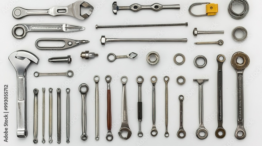 Free photo flat lay of various technician tools isolated on white background Free photo flat lay of various technician tools isolated on white background