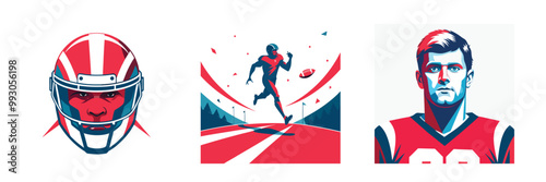 Dynamic Football Game Sport Illustration Vector Art for Game Day Designs