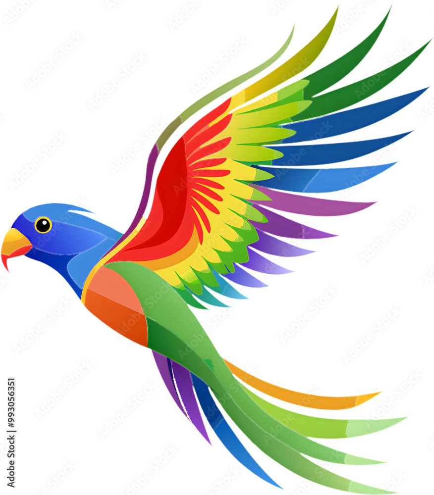 Fototapeta premium Delightful Rainbow Lorikeet Clipart for Kids’ Projects. 