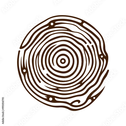  Hand drawn tree ring wood circle vector flat design