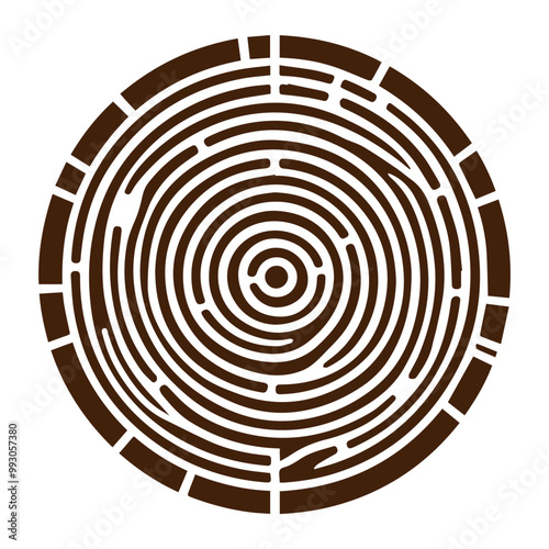  Hand drawn tree ring wood circle vector flat design