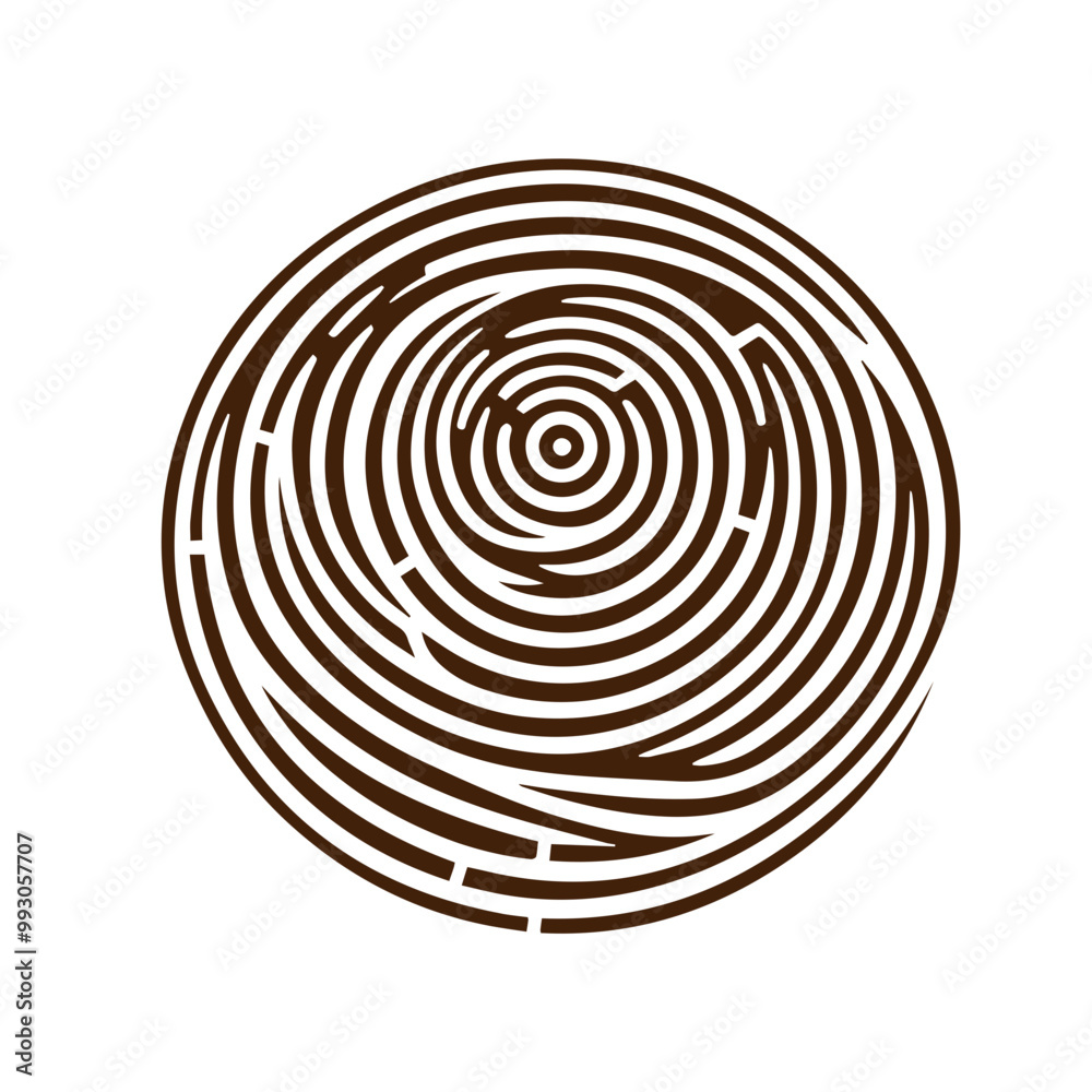 Fototapeta premium Hand drawn tree ring wood circle vector flat design