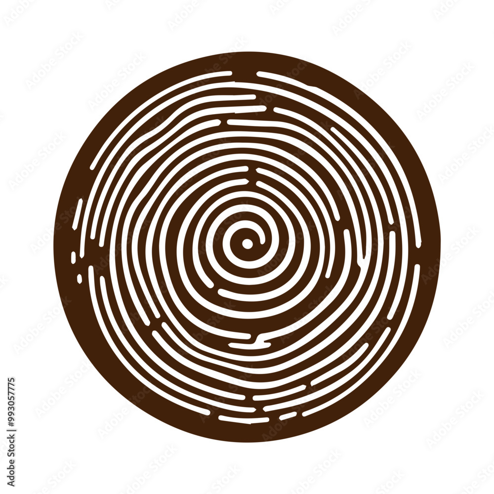 Fototapeta premium Hand drawn tree ring wood circle vector flat design