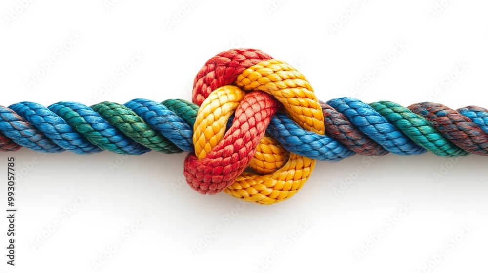 colorful rope knot isolated on white background colorful rope knot isolated on white background