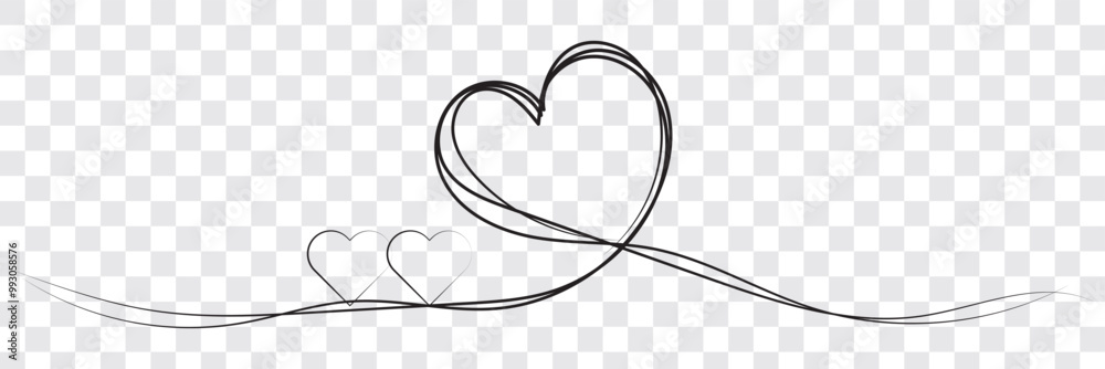Heart. Abstract love symbol. Continuous line art drawing vector illustration. EPS 10.