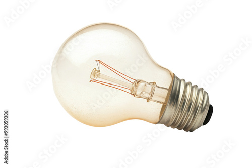 Light bulb on white isolated background transparent background