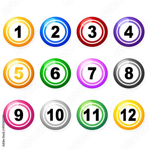 Billiards, billiard balls with numbers collection. Vector illustration