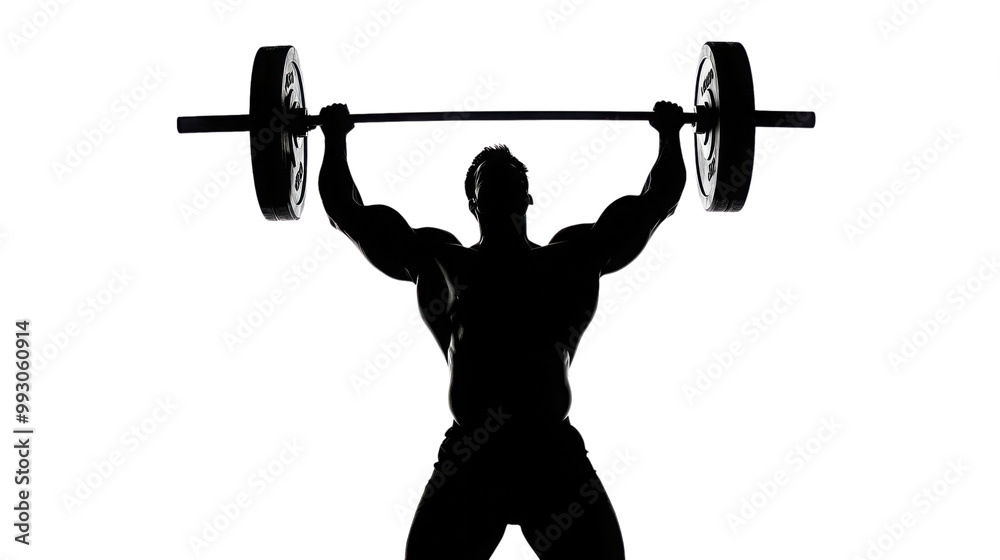 Silhouette of a weightlifter lifting weights transparent background Silhouette of a weightlifter lifting weights transparent background