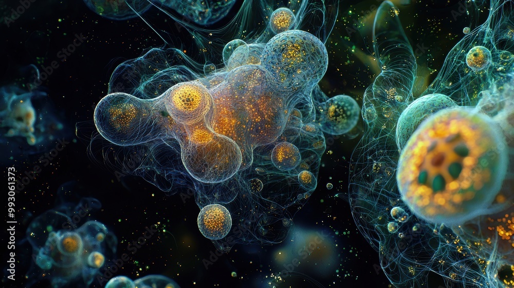 Surreal Artwork of Intricate Bacteria Theme Surreal Artwork of Intricate Bacteria Theme