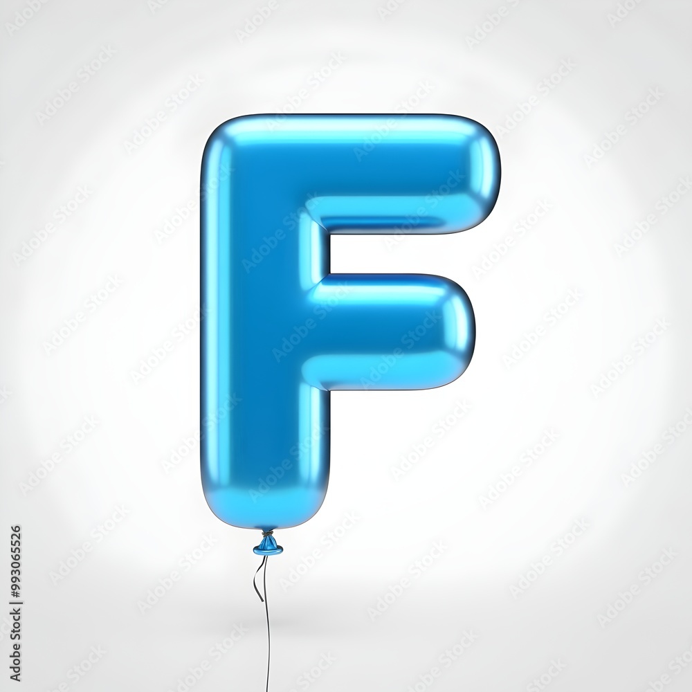 blue letter f in shape of a balloon, Clean image, high quality, white background blue letter f in shape of a balloon, Clean image, high quality, white background