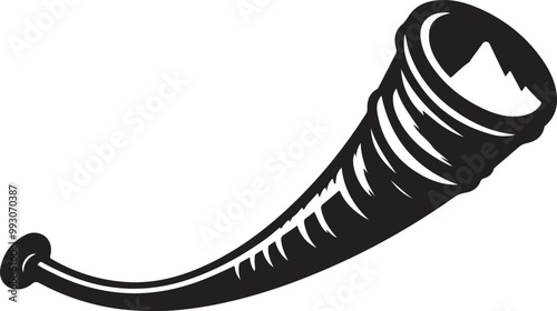 Alphorn silhouette vector icon image. on white background