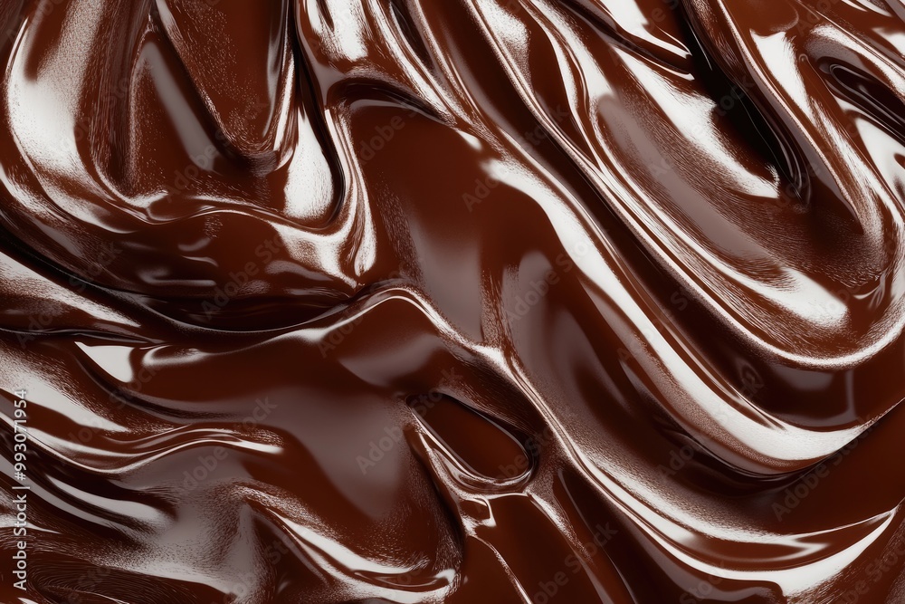 Melted chocolate texture with glossy, rich swirls and smooth, silky surfaces Melted chocolate texture with glossy, rich swirls and smooth, silky surfaces