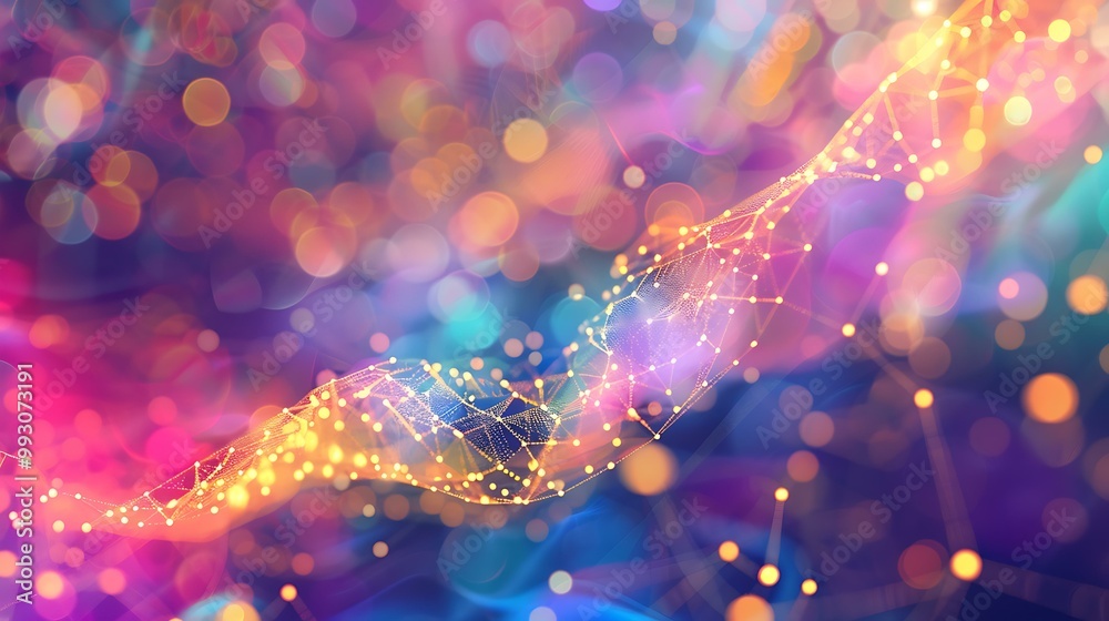 High-tech illustration of a neural network, representing global data flow and cybersecurity with colorful data streams flowing across a vibrant, illuminated background with a bokeh effect. High-tech illustration of a neural network, representing global data flow and cybersecurity with colorful data streams flowing across a vibrant, illuminated background with a bokeh effect.