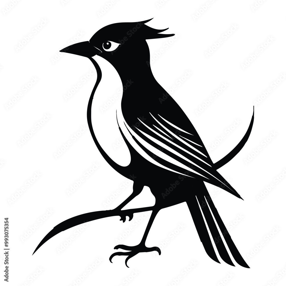 Fototapeta premium Bird , Minimalist and Simple Silhouette - Vector illustration white background
