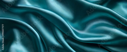 Luxurious teal silk fabric texture for fashion and elegance concepts