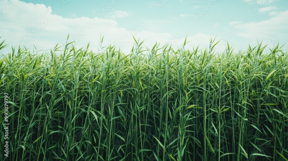Tall green grass field against sky. Use for background, nature, or eco-friendly themes. Tall green grass field against sky. Use for background, nature, or eco-friendly themes.