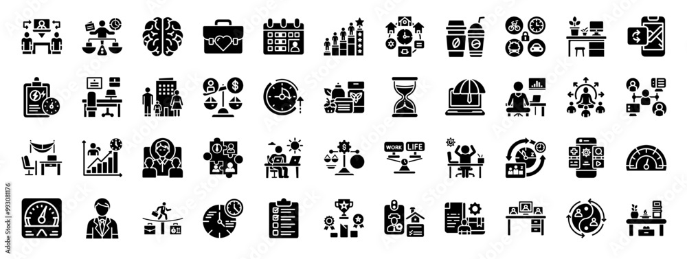 work life balance icon set, life flexibility integration harmony adaptation work life balance icon set, life flexibility integration harmony adaptation