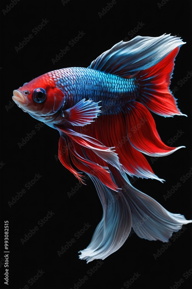 Fototapeta premium a Betta fish against a black background