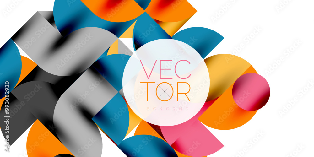 Shadow effect shiny circles and round triangles geometric modern art. Vector Illustration For Wallpaper, Banner, Background, Card, Book Illustration, landing page Shadow effect shiny circles and round triangles geometric modern art. Vector Illustration For Wallpaper, Banner, Background, Card, Book Illustration, landing page