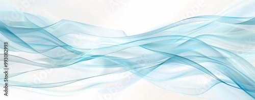 Abstract Blue Waves On White Background