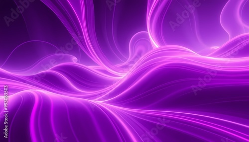 Abstract Sci-Fi Digital Art with Glowing Magenta and Violet Lines in Motion