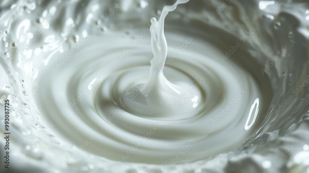 Milk Whirlpool Effect in Round Container Milk Whirlpool Effect in Round Container