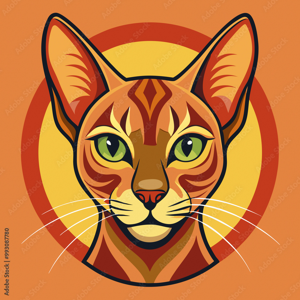 Elegant Abyssinian Cat Logo Design: Perfect for Pet Industry Branding and Cat Lovers' Merchandise Elegant Abyssinian Cat Logo Design: Perfect for Pet Industry Branding and Cat Lovers' Merchandise