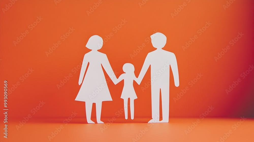Harmonious Family Icon Silhouettes with Layered Soft Colors Harmonious Family Icon Silhouettes with Layered Soft Colors