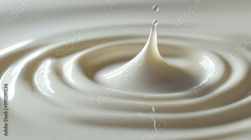 Fluid Milk Droplet Creating Perfect Torus Shape