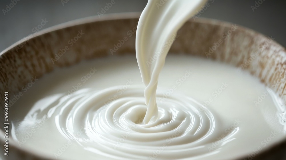 Smooth Milk Stream in Swirling Motion Smooth Milk Stream in Swirling Motion