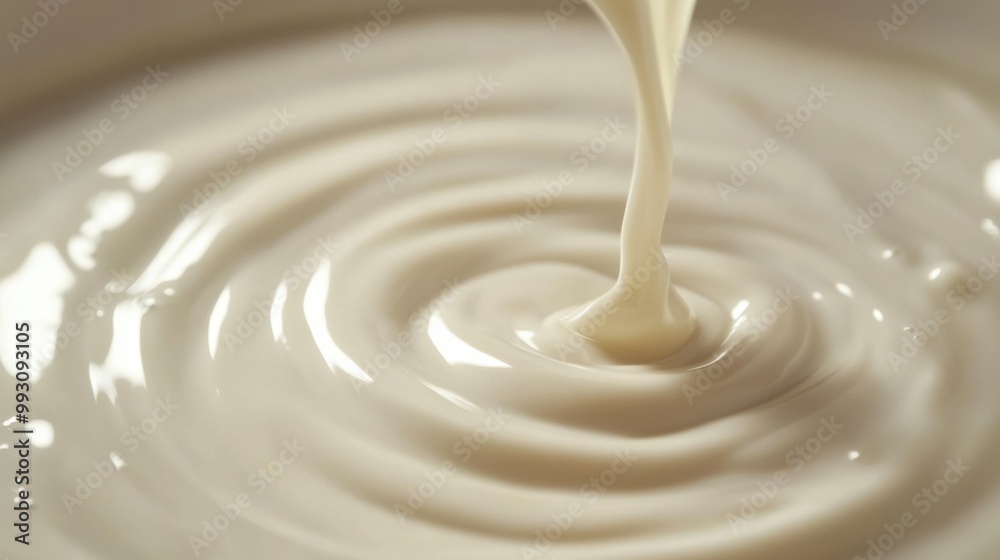 Smooth Wave of Milk in Perfect Spiral Formation Smooth Wave of Milk in Perfect Spiral Formation